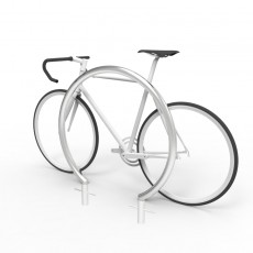 cbr4f stainless steel bike rail with bike perspective